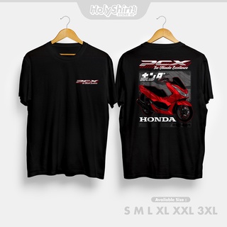 เสื้อยืดสีขาวเสื้อยืด สีแดง สําหรับรถจักรยานยนต์ Honda PCX 160S-4XL