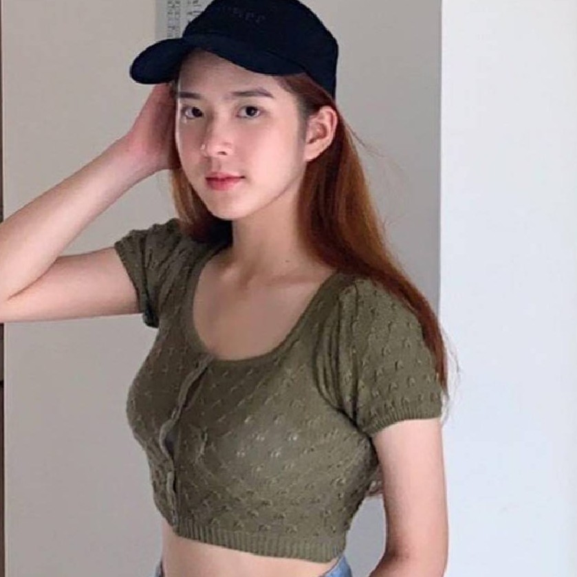 เสื้อไหมพรมคอยูลายฉลูเสื้อครอปไหมพรมงานจริงสวยมากๆผ้านุ่มใส่สบาย