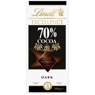 Lindt Excellence 70% cocoa ลินด์ ดาร์กช็อกโกแลตบาร์ นำเข้าจากสวิตเซอร์แลนด์ ขนาด 100g