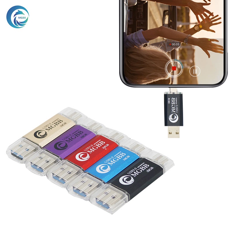 ภาพหน้าปกสินค้าMGBB หกสีให้เลือก 32GB 64GB 128GB แฟลชไดรฟ์โลหะแฟลชไดรฟ์ U ดิสก์กันน้ำความเร็วสูงกันน