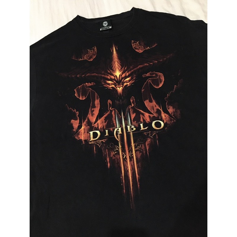 เสื้อยืดผ้าฝ้ายพิมพ์ลายขายดี-เสื้อยืดเกมส์มือสอง-diablo-3-size-l-มือ2