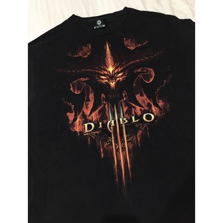 เสื้อยืดผ้าฝ้ายพิมพ์ลายขายดี เสื้อยืดเกมส์มือสอง DIABLO 3 Size L มือ2