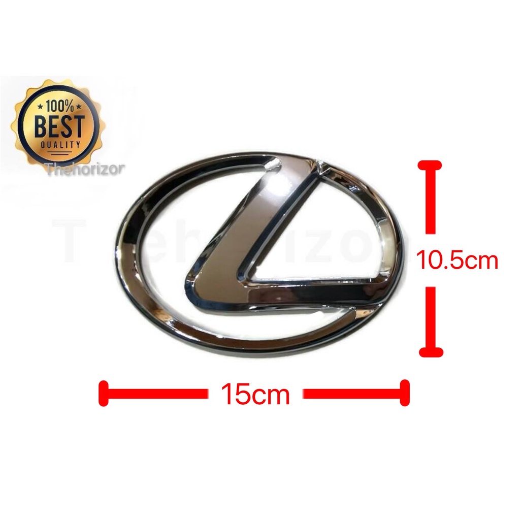 ป้ายโลโก้-lexus-สีชุบโครเมี่ยม-งานตัวอย่างดี-ขนาด-15-x-11-5-cm-งานตัวอย่างดี-มีกาว-2-หน้าให้-ราคาถูกสินค้าดีมีคุณภาพ