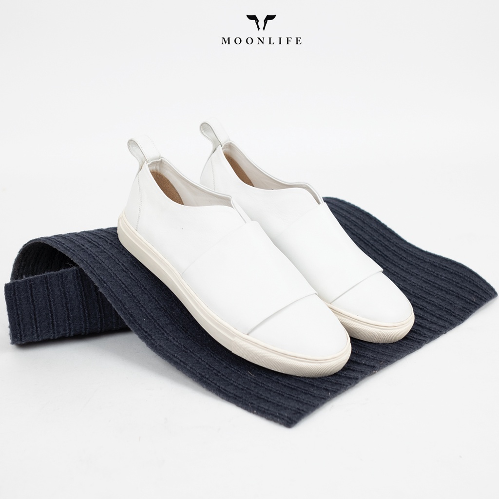 Moonlife Everyday White No.2 รองเท้าหนังวัวแท้ | Shopee Thailand