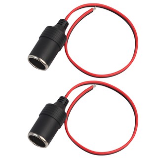 2ชิ้น 12V 10A Max120W ปลั๊กซ็อกเก็ตติดรถยนต์ Cigarette Lighter Charger Cable Female