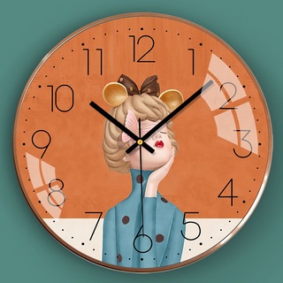 ปิดเสียงบ้านนาฬิกาแขวนห้องนั่งเล่นนอร์ดิกหรูหราห้องนอนศิลปะสร้างสรรค์แฟชั่นใหม่จีนนาฬิกาแขวนตกแต่ง AA.