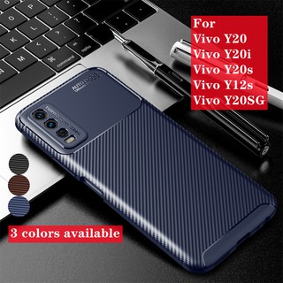 ภาพขนาดย่อของภาพหน้าปกสินค้าเคส vivo y20 casing For VIVO Y20 Y20i Y20s Y12s Y20SG Case Carbon Fiber Cover Shockproof silicone phone case for VIVO Y 20 Y20 i Y20 s Y12 s Y20 SG matte soft tpu cover จากร้าน newcase.th บน Shopee