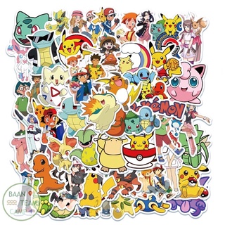 สติ๊กเกอร์ Pokémon 160 โปเกมอน 50ชิ้น โปเกม่อน Pokemon pikachu โปรเกมอน go ปิกกาจู พิคาชู ปี ปีก กา จู โก โป เก มอน ม่อน