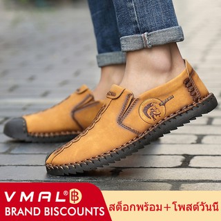 สินค้า VMAL รองเท้าโลฟเฟอร์ วัสดุหนัง ระบายอากาศได้ดี สำหรับผู้ชาย 38-47