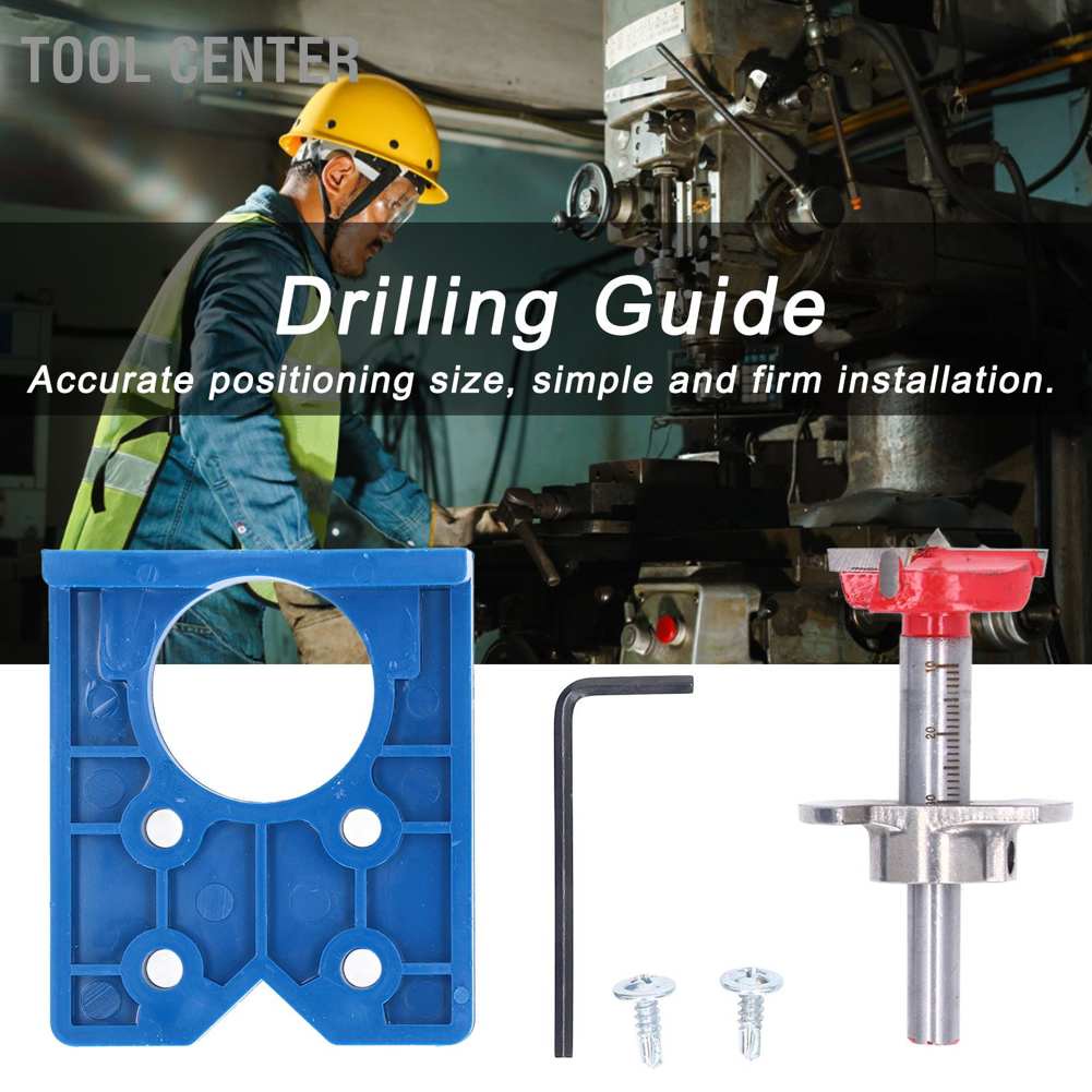 Tool Center Hinge Jig Drill Guide 35mm Concealed Drilling Tool Set Kit ...