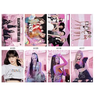 black pink โปสเตอร์ 🎟ขนาด A3 1ชุด8แผ่น