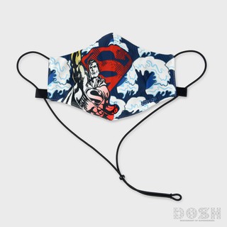 DOSH FACE MASK SUPERMAN ผ้าปิดจมูก สำหรับผู้ใหญ่ หลากสี ไม่กันละอองน้ำ DSMM5000-BL