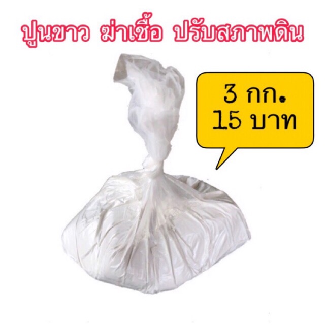 ภาพหน้าปกสินค้าปูนขาว ฆ่าเชื้อ ปรับสภาพดิน ตราหงส์ ถุงละ 3 กก. 15 บาท จากร้าน all_kaset บน Shopee