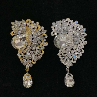 Vintage Jewelry เข็มกลัดจี้คริสตัล แฟชั่น คลาสสิกเข็มกลัดขนาดใหญ่ สิทอง 1pcs