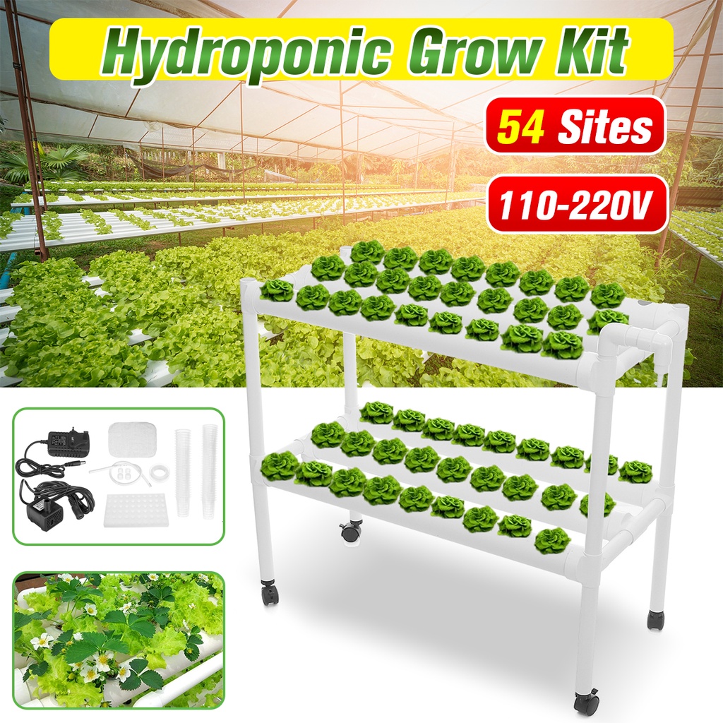 220V 54 หลุม Hydroponic Rack Hydroponic ท่อเว็บไซต์ Grow Kit วัฒนธรรม ...