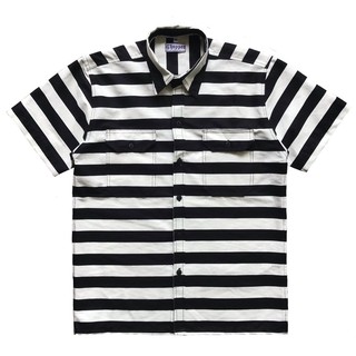 Prisoner Canvas Shirt เสื้อเชิ้ตลายขวาง.