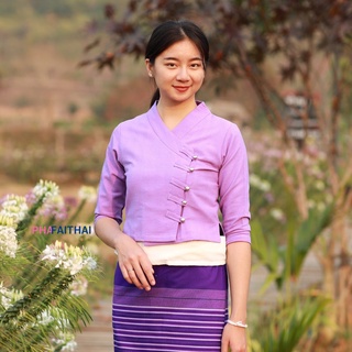 50004 เสื้อพื้นเมืองหญิง “กรองทอง” สีม่วง