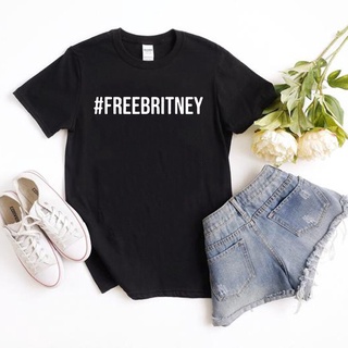 เสื้อยืดผ้าฝ้ายพิมพ์ลาย 【100% cotton】เสื้อยืด พิมพ์ลาย Britney Spears Free Britney สําหรับผู้หญิงเสื้อยืดผ้าฝ้าย จัดส่งท