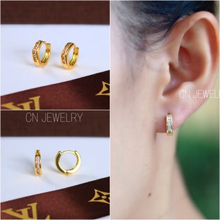 ต่างหูเพชรห่วงจิ๋ว ต่างหูมินิมอล 9mm 👑รุ่นp1 1คู่ CN Jewelry earing ตุ้มหู ต่างหูแฟชั่น ต่างหูเกาหลี