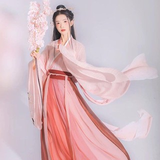 🔥Hot sale~ Yiyun Gu Xi Peach Blossom Ji Hanfu Womens Crane ปักคอไขว้กระโปรงเอวแขนใหญ่ชุดประจำวันฤดูใบไม้ผลิและฤดูร้อน