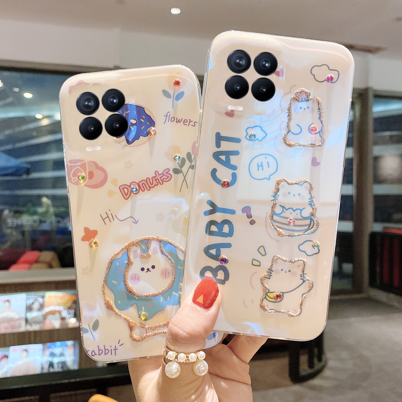 casing-realme-7-5g-realme-8-5g-c25y-c21y-c21-c25-c25s-เคส-soft-case-rhinestone-glitter-phone-case-cute-cat-and-rabbit-cartoon-blu-ray-back-cover-เคสโทรศัพท