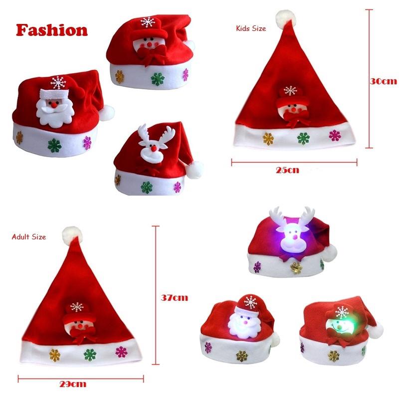 หมวกซานต้าคลอสสำหรับเด็กและผู้ใหญ่และผู้ใหญ่