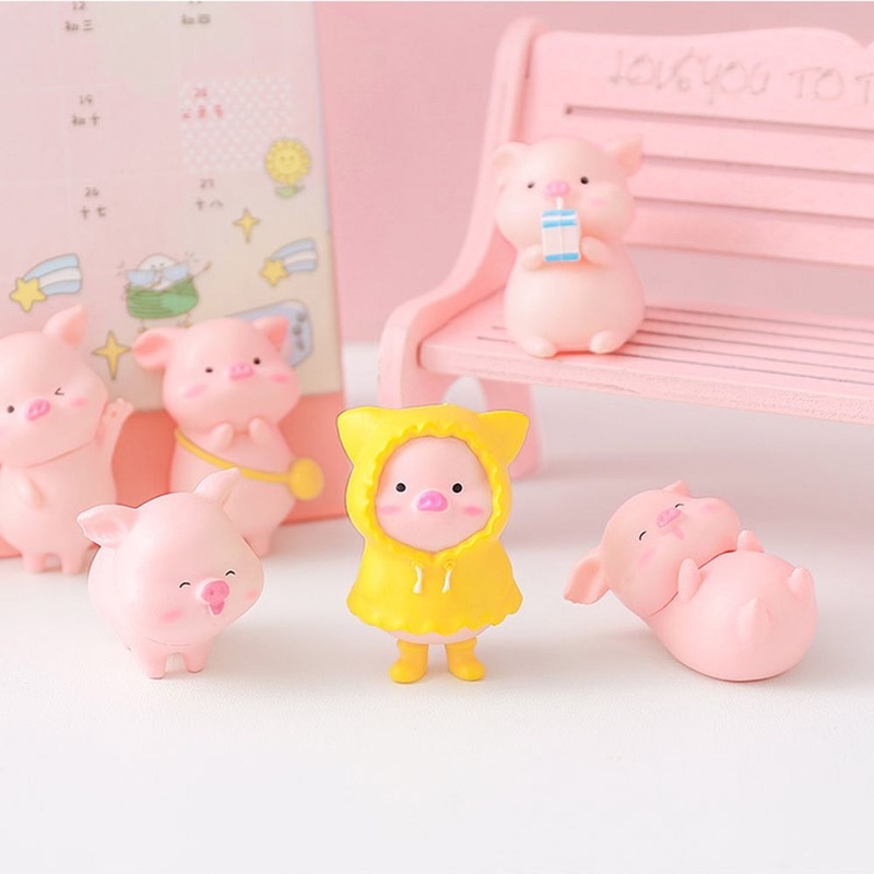 เสื้อกันฝน-สีเหลือง-ตุ๊กตาหมูน่ารัก-สีชมพู-ตกแต่งโต๊ะ-ของขวัญวันเกิดเด็ก-ความสุข-วัตถุขนาดเล็ก-1-ชิ้น