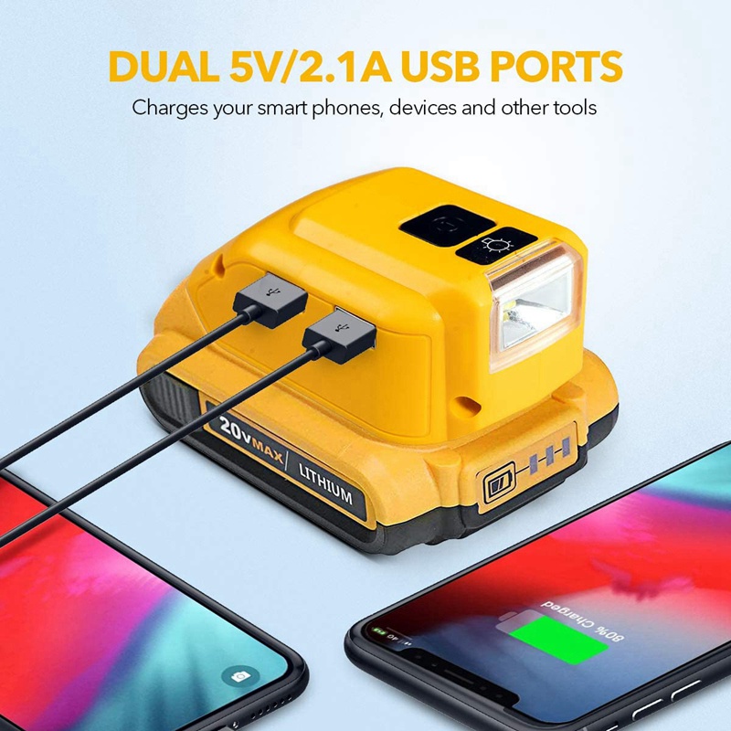 ภาพสินค้าDcb090 อะแดปเตอร์แปลงแบตเตอรี่พร้อม Dual Usb สําหรับ Dewalt 20V Max 18V Lithium-Ion แบตเตอรี่ จากร้าน chuanhaigg03.th บน Shopee ภาพที่ 3