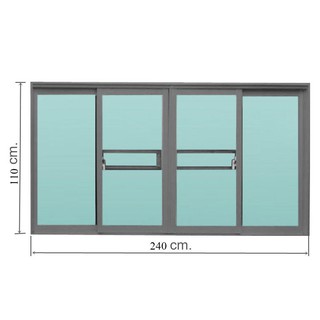 Aluminum window ALUMINUM SLIDING WINDOW ONE STOP F8 240X110CM GREY Sash window Door window หน้าต่างอลูมิเนียม หน้าต่างAl