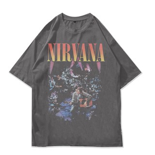 เสื้อยืดวินเทจเสื้อยืด ลายวง Nirvana Unplugged (โอเวอร์ไซซ์)S-5XL