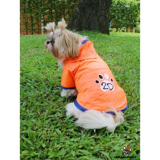 Pet clothes -Doggydolly  เสื้อกันฝน Raincoat  แฟชั่นสัตว์เลี้ยง ฮู้ด ขนาดไซส์ 1-9 โล -  DR056