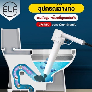 ELF ที่ปั้มส้วม พร้อมที่ปั้มในตัว ที่ดูดส้วม แรงดัน ตัวปั๊มขจัดสิ่งอุดตันในท่อ เครื่องกำจัดท่ออุดตัน ปืนล้างท่อตัน 4046