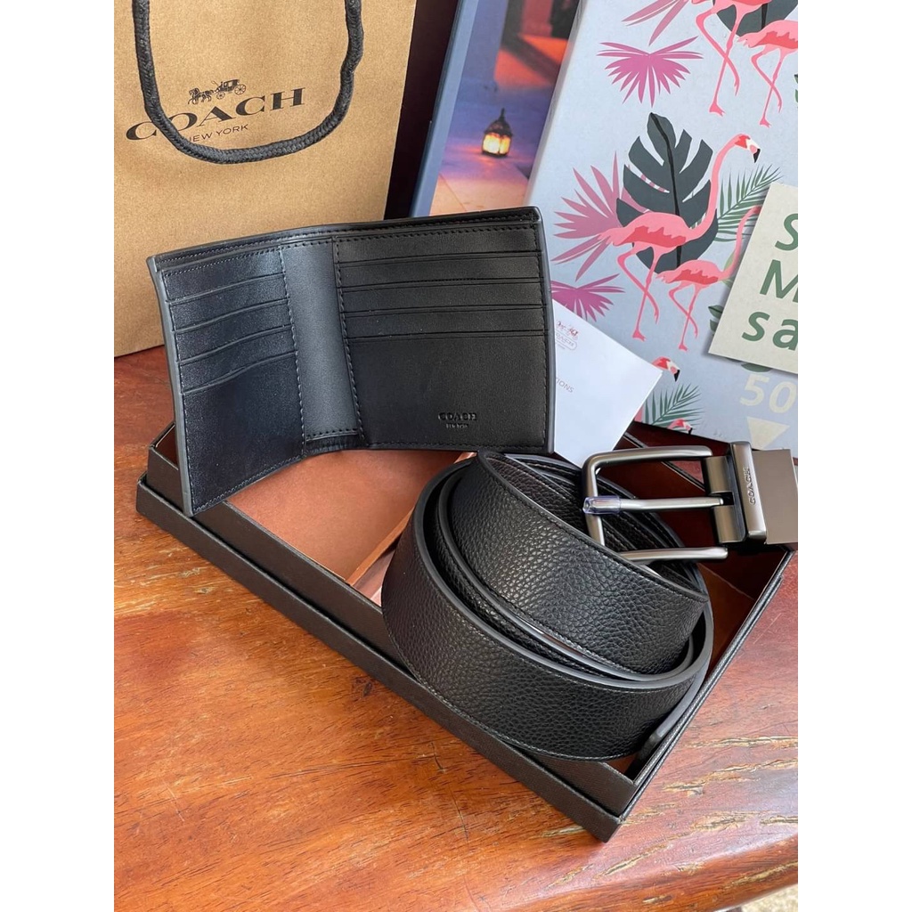 ชุดเซ็ทกระเป๋าสตางค์-coach-boxed-2-in-1-belt-amp-wallet-gift-set