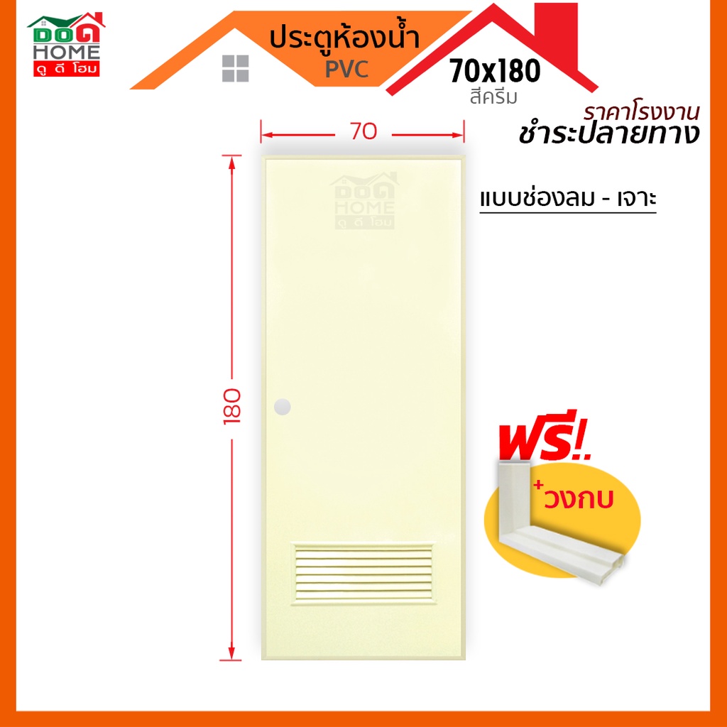 ดูดีส่งไว-ประตูห้องน้ำ-pvc-รุ่น-70x180-70x200-พร้อมวงกบ-บานทึบ-ช่องลมล่าง-พร้อมส่ง