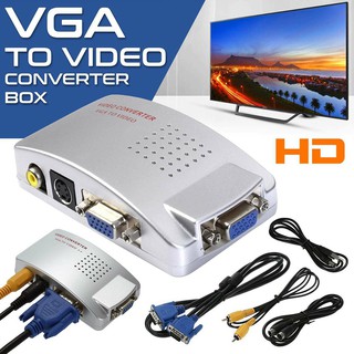 Universal PC To TV Converter Box VGA to TV AV RCA Signal Adapter Converter Video Switch Box Composite Supports NTSC PAL