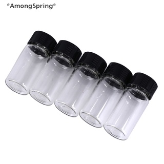 Amongspring ขวดโหลแก้วใส ขนาดเล็ก 5 มล. พร้อมฝาปิดสกรู 5 ชิ้น