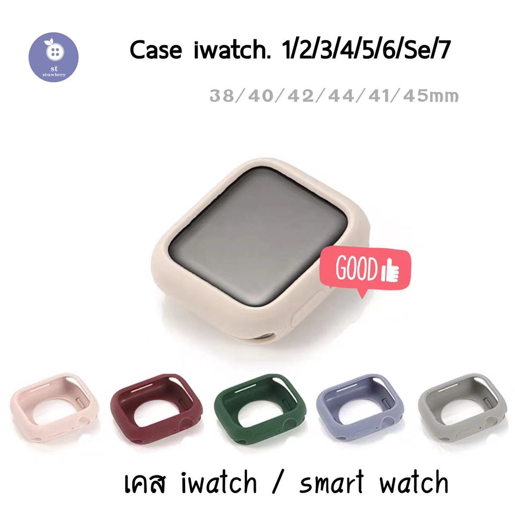 ภาพหน้าปกสินค้าcaseแอปเปิ้ลวอช 7 6 5 4 3 2 1 se เคส for iWatch Tpuซิลิโคน ใส watch 1/2/3/4/5/6/7  41mm 45mm hw22plus hw37 จากร้าน strawberrymall บน Shopee