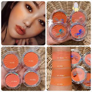 ปัดแก้มสีส้ม สีพีช สีส้มอิฐ Kiss beauty unicorn blusher