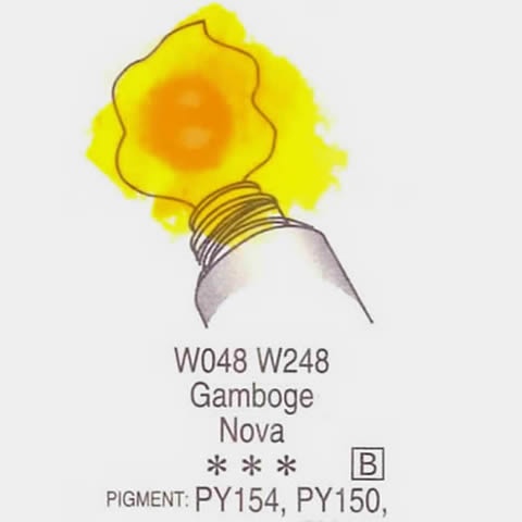 Gamboge Nova สีน้ำโฮลเบน Japan Holbein Artist Watercolor W048/W248 SerB ...