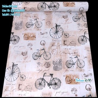 Wallpaper sticker วอลเปเปอร์แบบกาวในตัว Recto Bicycle (หน้ากว้าง45cm.xยาว10m.)