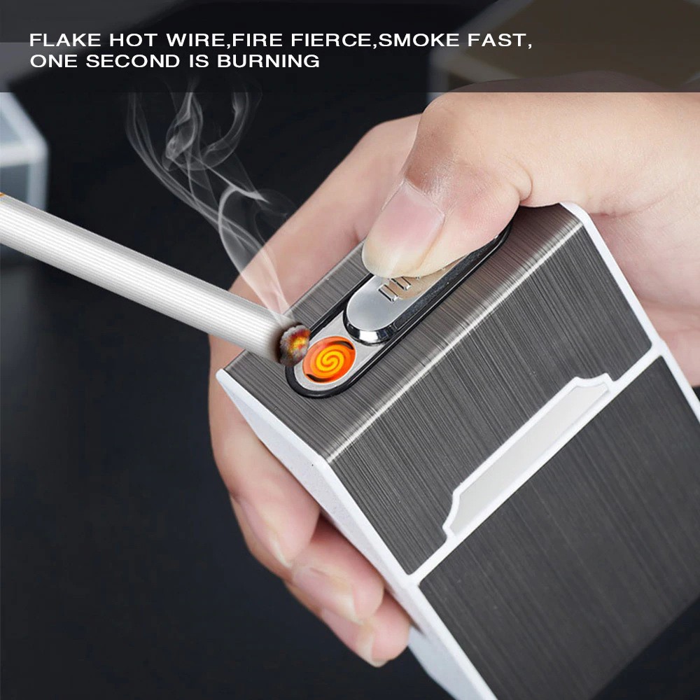 fin-1-กล่องใส่บุหรี-2-in-1-พร้อมไฟในตัว-อลูมิเนียม-high-quality-usb-charger-aluminium-cigarettes-holder-box-no-2745