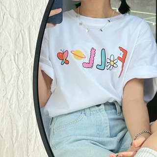 【hot sale】(พร้อมส่ง) เสื้อยืด เสื้อยืดโอเวอร์ไซส์ เสื้อแขนสั้น oversize สีขาว/สีเขียว - Clothestoryy