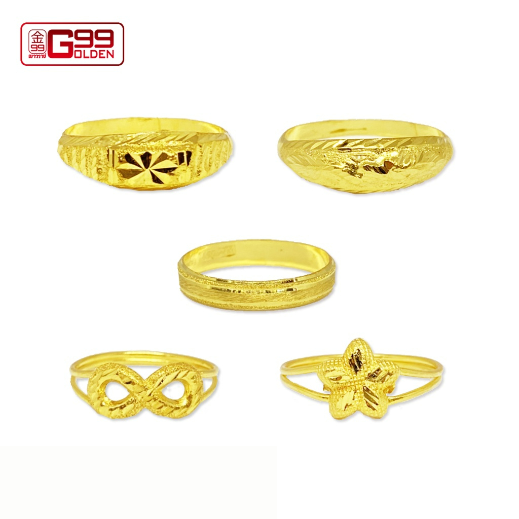 ภาพหน้าปกสินค้าแหวนทอง 1 กรัม คละลาย ทองคำแท้บริสุทธิ์ 96.5% จากร้าน goldenninetynine บน Shopee
