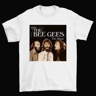 tshirtเสื้อยืดคอกลมฤดูร้อนเสื้อยืดแขนสั้น พิมพ์ลาย The Bee Gees The Album สีขาว สําหรับผู้ชาย และผู้หญิง ไซซ์ S - 234Xl