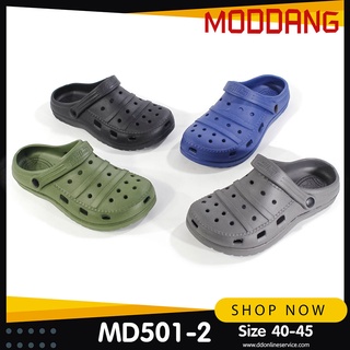 MODDANG รุ่น MD501-2 รองเท้าปิดหัวสวมผู้ชายแฟชั่น มีสายรัดส้น พื้นยางนิ่ม ทนทาน ใสสบาย ไซส์ 40-45