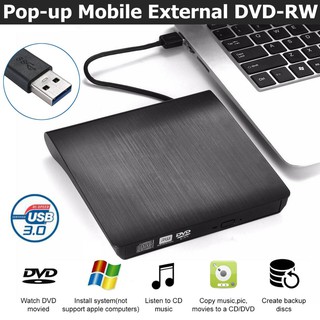 จัดส่งที่รวดเร็ว 2in1 USB 3.0+type-c ไดรฟ์ดีวีดี ไดรฟ์ Ultra Slim External DVD-RW Burner/CD/Rewrite/ออปติคัลไดรฟ์แบบพกพา