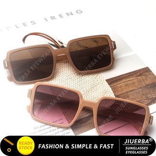 สินค้า (JIUERBA) แว่นตากันแดด กรอบสี่เหลี่ยมผืนผ้า สีแคนดี้ แฟชั่นฤดูร้อน สไตล์ตะวันตก เรียบง่าย สําหรับทุกเพศ