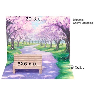 สินค้า ฉากตั้งโมเดล Cherry Blossoms โมเดลกระดาษประกอบเอง