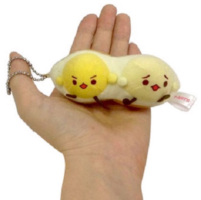 แท้-100-จากญี่ปุ่น-พวงกุญแจ-ถั่ว-peanut-mascot-ball-chain
