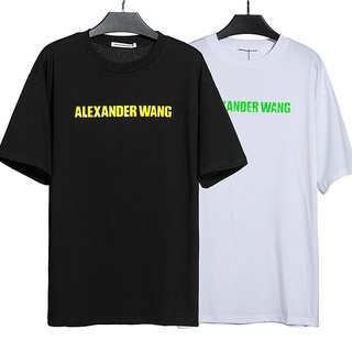 [S-5XL]เสื้อยืดแขนสั้นลําลอง พิมพ์ลายตัวอักษร A-Wang ขนาดใหญ่ แฟชั่นสําหรับผู้ชาย และผู้หญิง
